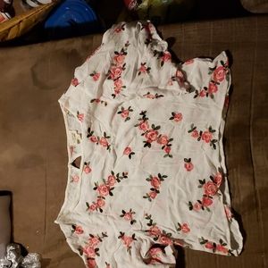 Floral crop top womens